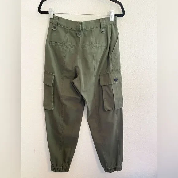 Zadig & Voltaire Pilote Canvas Cargo Jogger pant in olive green 34. NWT